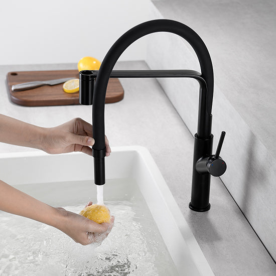 JY-8807A pull-out/pull-down Sink kitchen faucet, Kitchen Faucet Matt Black With Pull Down Sprayer