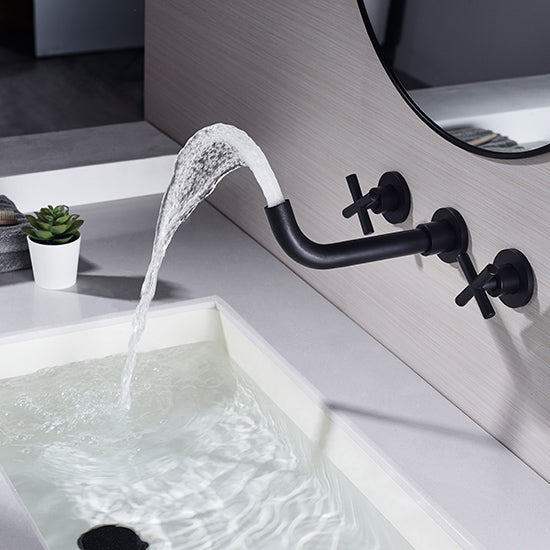 Concealed basin mixer, Matte Black faucet DG512