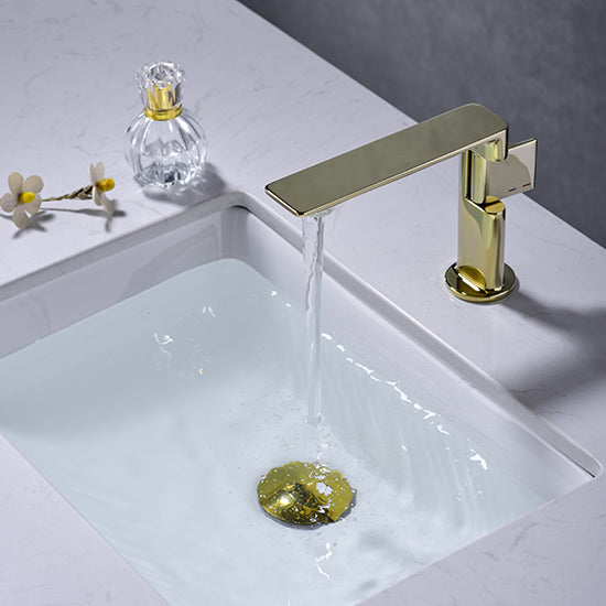 DG002140 Sliding plate single hole Brushed Gold basin tab faucet