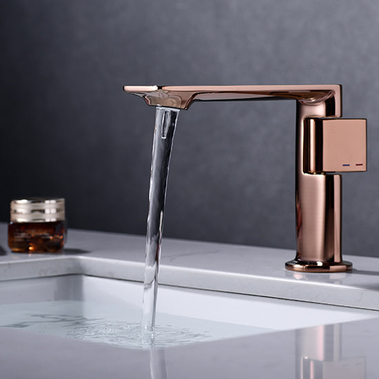 DG002140 Sliding plate single hole Brushed Gold basin tab faucet