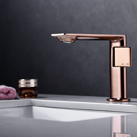 DG002140 Sliding plate single hole Brushed Gold basin tab faucet