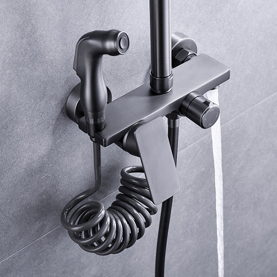 DG04545 Small Plane Grade 4, Square Exposed 3-Way Shower Mixer Set – Rain Shower