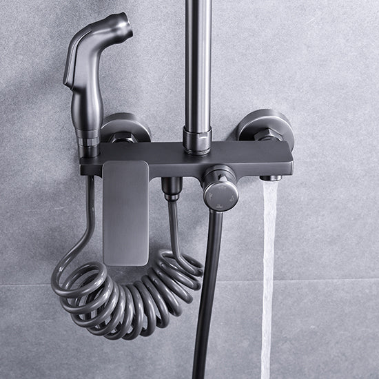 DG04545 Small Plane Grade 4, Square Exposed 3-Way Shower Mixer Set – Rain Shower