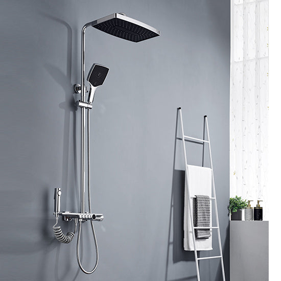 DG11245 Blade Waterfall Digital Display, 2-Function Square Shower System With Stainless Steel Top Spray Shower Set