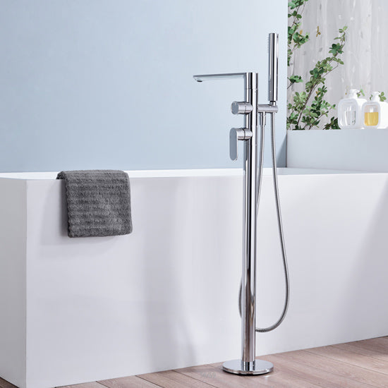 DG801 free-standing bathtub floor mount faucet Freestanding Tub Filler Chrome Finish