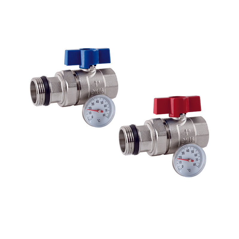 Straight Brass Ball Valve with thermometer - HL-3001