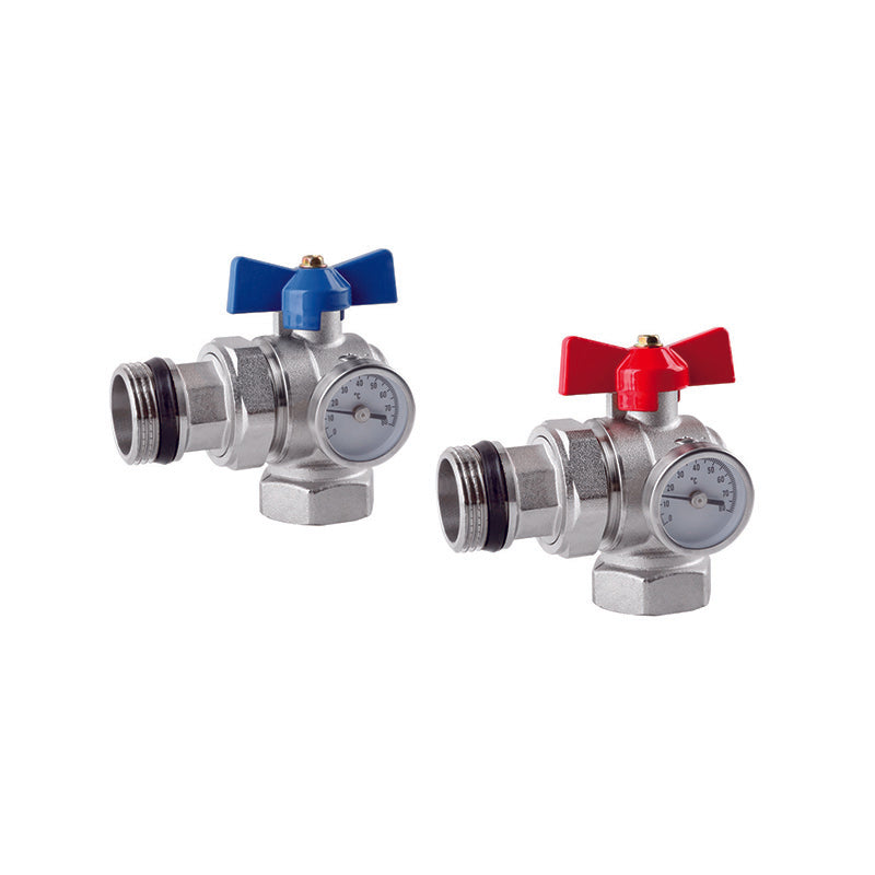 Angle Brass Ball Valve with thermometer - HL-3003