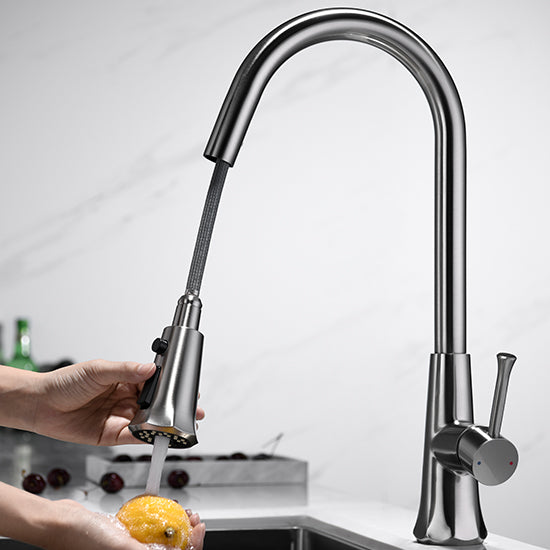 JY-8826 pull-out/pull-down Spring Black Touchless Brass Kitchen Sink Faucets Sink Tap Kitchen Mixer Taps